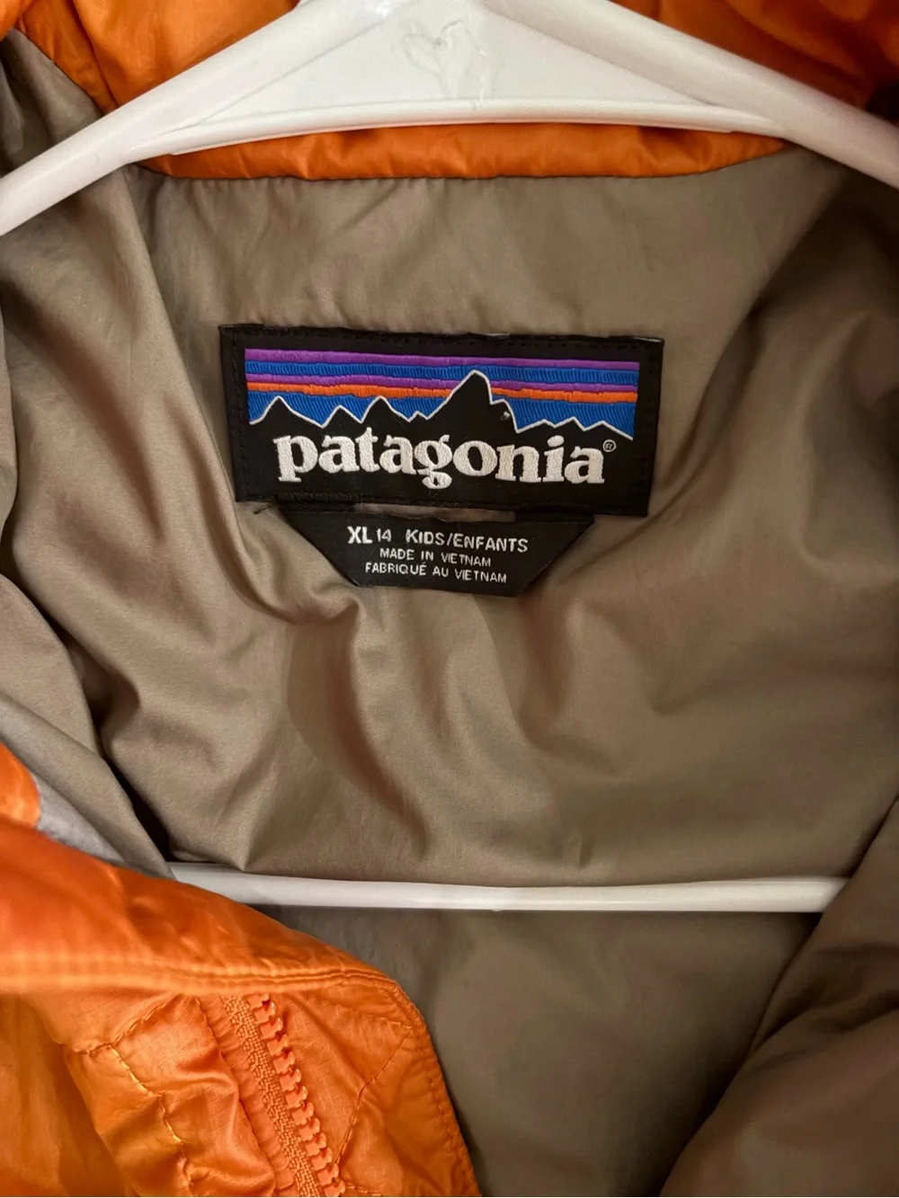 Patagonia Kids Orange Quilted Puffer Jacket